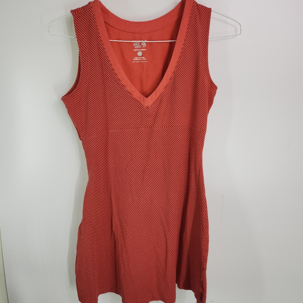 Mountain Hardwear Striped V-Neck Sleevless Dress With Pockets